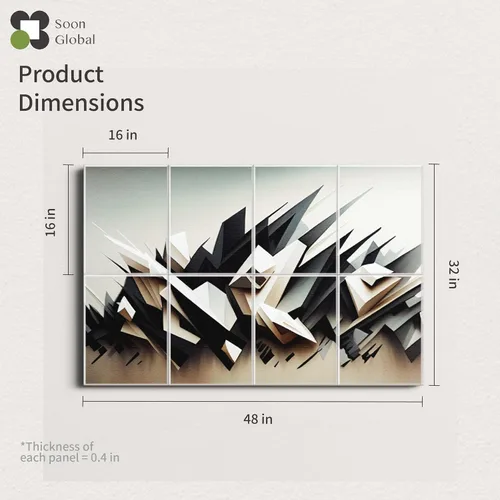 Vista 2 de Paquete de 8 paneles acústicos, paneles de pared insonorizados, paneles absorbentes de sonido de 48 x 32 pulgadas, paneles acústicos decorativos