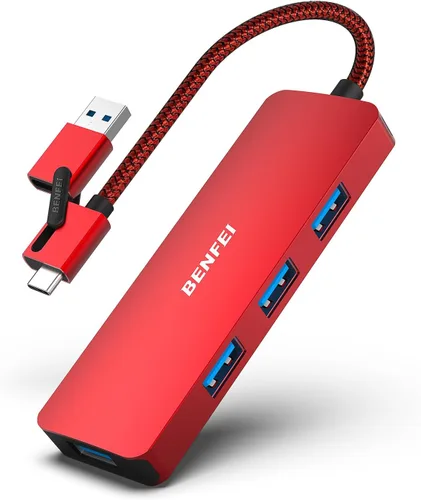 Vista 9 de BENFEI Hub USB 3.0, 4 puertos USB A Splitter Ultra-Slim Expander para mouse, teclado, unidad flash, disco U, impresora compatible con laptop, PC