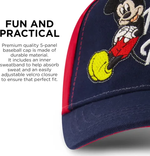 Vista 4 de Disney Boys Baseball Cap Mickey Mouse Adjustable Toddler Hat Ages 2-4 Or Boy Hats for Kids Ages 4-7
