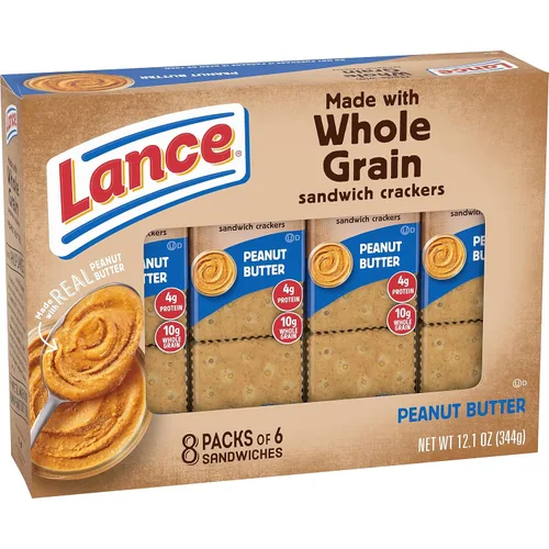 Vista 9 de Lance Galletas tipo sándwich, hechas con galletas integrales, mantequilla de maní, 8 paquetes individuales (paquete de 14)