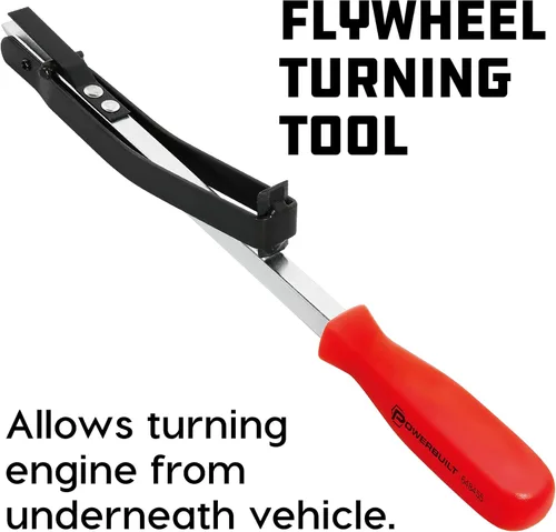 Vista 2 de Powerbuilt Herramienta de torneado de volante, Herramienta de placa flexible, Llave de volante, Herramienta giratoria del motor, Placa flexible