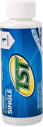 Vista 3 de Camco TST - Tratamiento de inodoro con enzimas azules, sin formaldehído, descompone residuos y papel higiénico, seguro para tanque séptico, trata