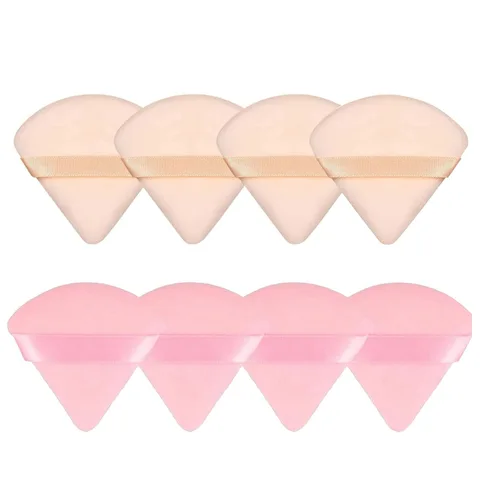 Vista 11 de 8 piezas triángulo polvo soplo cara triángulo suave maquillaje Puff terciopelo cosmética base licuadora esponja belleza maquillaje herramientas