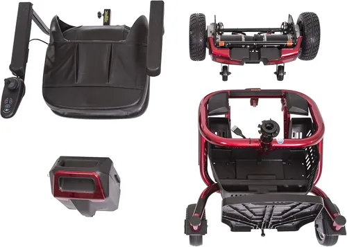 Vista 7 de Golden Technologies New LiteRider Envy Silla de ruedas eléctrica, color rojo, asiento de 20 pulgadas