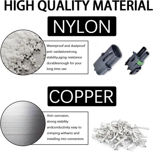 Vista 3 de Juego de 10 conectores eléctricos automotrices, terminales de conectores de arnés de cables impermeables, clavijas macho y hembra de 1234, enchufe