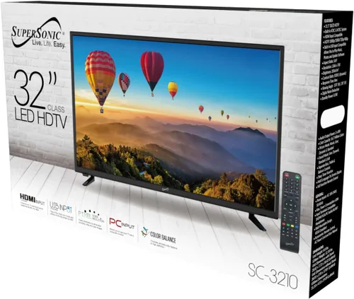 Vista 6 de LCD TV AC/DC (sc-499) Supersonic 9 pulgadas portable digital, Negro), SC-3210