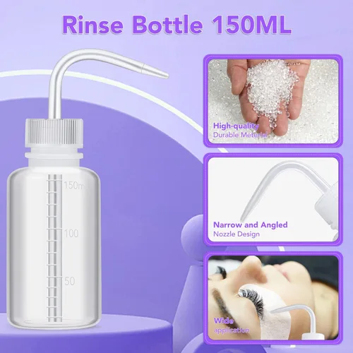 Vista 5 de Champú de pestañas para kit de extensión de pestañas, limpiador de extensiones de pestañas con ventilador de pestañas USB, botella de lavado de 5.1