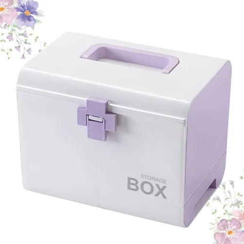 Vista 8 de IMIKEYA Caja de almacenamiento de medicina botiquín de primeros auxilios Caja de almacenamiento Material plástico Pastilla Cajón de medicamentos