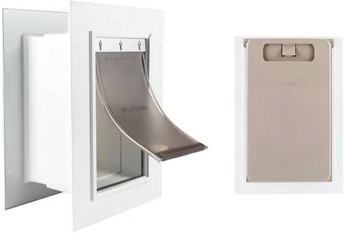 PetSafe Puerta de entrada de pared para mascotas, marco telescópico sin óxido, fácil de instalar para paredes interiores y exteriores, 4 3/4