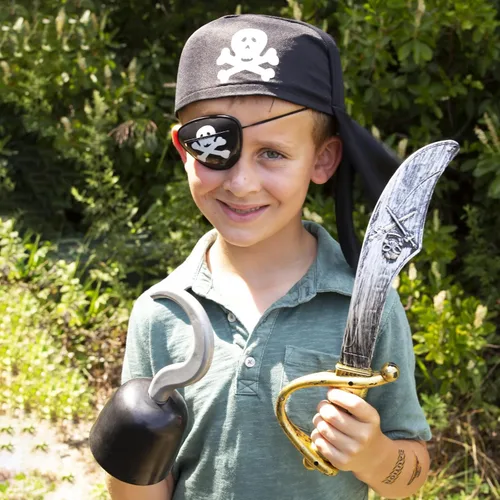 Vista 2 de Accesorios de pirata, juego de accesorios para disfraz de la marca Funny Party Hats, M