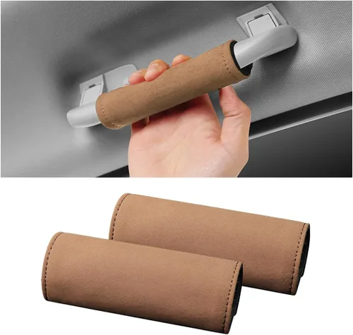 Vista 8 de BESULEN 2 piezas de protector de manija de puerta interior de automóvil, cuero duradero, cubierta antiarañazos para tirador de puerta