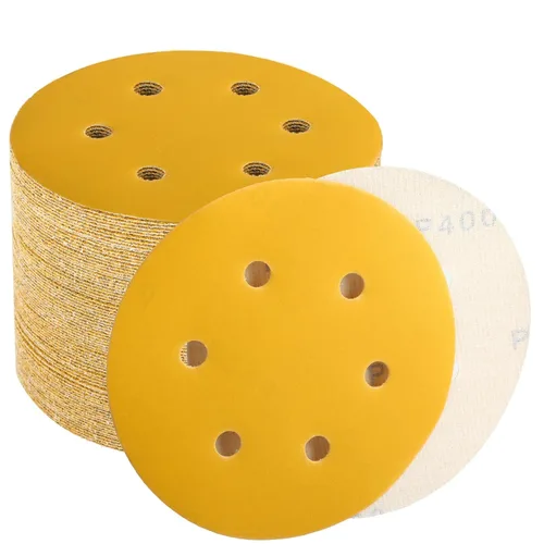 Vista 14 de Discos de lijado de grano 80 de 6 pulgadas, papel de lija de gancho y bucle para lijadora orbital, profesional para automoción y carpintería