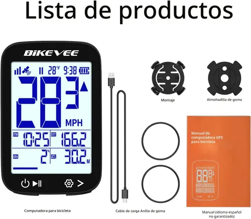 Vista 8 de Velocímetro de Bicicleta GPS Ordenador de Ciclismo Inalámbrico – Inicio/Parada Automática, Retroiluminación Automática, Odómetro de Bicicleta