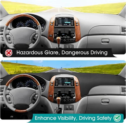 Vista 127 de FIILINES - Cubierta para tablero, accesorio para tablero de malla antideslizante, parasol sin reflejos y protector compatible con Toyota Tundra