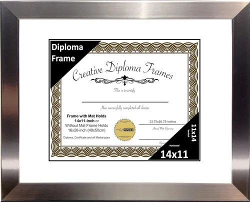 Vista 26 de Creative Picture Frames Carnegie - Marco de diploma de acero inoxidable con acabado de acero inoxidable de 6 x 8 pulgadas con caballete de vidrio