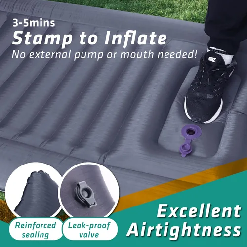 Vista 4 de TREKOLOGY Colchoneta para dormir para camping – Colchoneta Infaltable – 73.2 x 29.9 pulgadas Premium con bomba incorporada, almohada de soporte