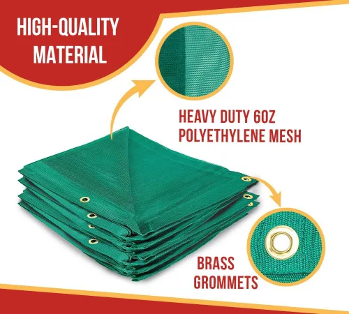 Vista 49 de Lona de malla negra 70% con ojales., Negro