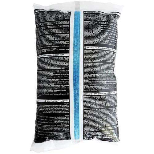 Vista 4 de Waxness Spa Choice - Perlas de cera dura de gel sin colofonia azul con sales marinas de 2.2 libras / 2.2 lbs (2 unidades)