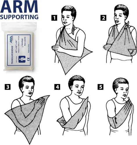 Vista 5 de EMS XTRM Vendajes triangulares de primeros auxilios - Vendaje triangular multiusos Cravats, eslinga EMS, 100% algodón, 40 x 40 x 56, 12