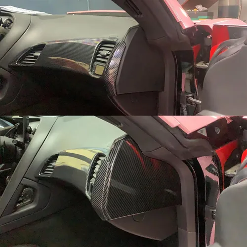 Vista 4 de Para C7 Corvette de fibra de carbono pasajeros salida de aire cubierta Trim Accesorios para 2014-2019 Chevrolet Corvette C7