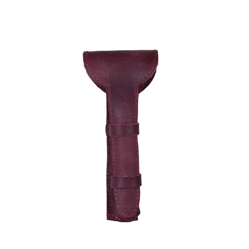 Vista 8 de Hide & Drink, Funda protectora de cuero para maquinilla de afeitar de doble filo, bolsa de viaje para afeitar, hecha a mano (marrón borbon)