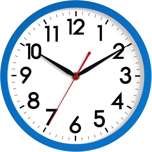 Vista 33 de AKCISOT Reloj de pared para baño de 10 pulgadas, relojes de pared analógicos pequeños que funcionan con pilas, silenciosos y sin tictac