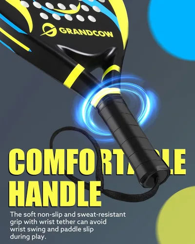 Vista 4 de Raqueta de pádel de fibra de carbono Power Lite Pop Tennis Paddle Paddleball raquetas