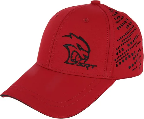 Dodge Sombrero bordado SRT Hellcat Performance con protección UV y absorción de humedad para hombre | Gorra de papá, Rojo/Negro