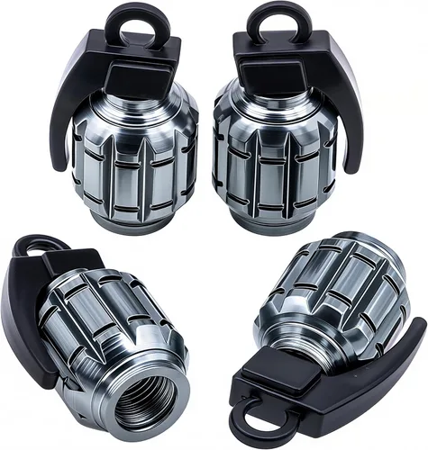 Vista 23 de 4 tapas de vástago de válvula de neumático estilo piscina 8 bolas, cubiertas universales de núcleo de cobre a prueba de polvo para automóviles, SUV