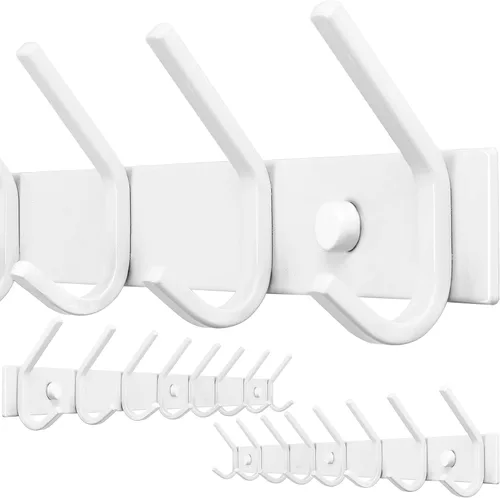 Vista 20 de WEBI Percheros para montar en la pared, ganchos para colgar en la pared, color blanco, gancho para colgar abrigos, 2 ganchos para colgar abrigos
