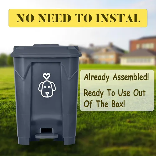 Vista 4 de Outdoors - Cubo de basura para excrementos de perro con tapa y 290 bolsas de desechos, bonito bote de basura para excrementos de perro, patio