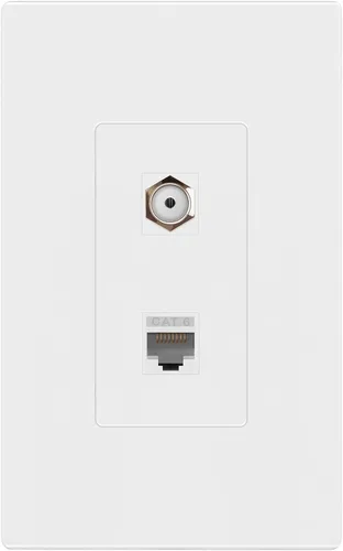 Vista 12 de ENERLITES Placa de pared sin tornillos con puerto y módulo de conector Keystone CAT6 RJ45, para multimedia de voz/datos y audio/video