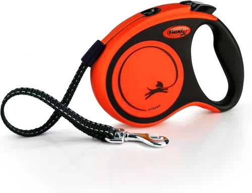 Vista 8 de FLEXI Correa retráctil clásica para perros medianos de hasta 77 libras a 16 pies, naranja/negro, correa para caminar para mascotas sin enredos