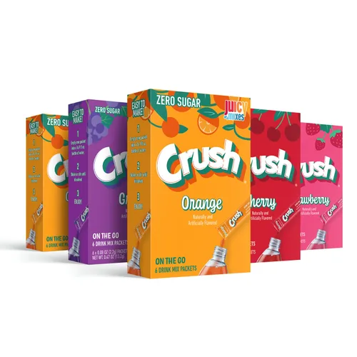 Vista 5 de Crush - Mezcla de bebida en polvo - Sin azúcar y deliciosa (variedad de verano, 30 palitos)
