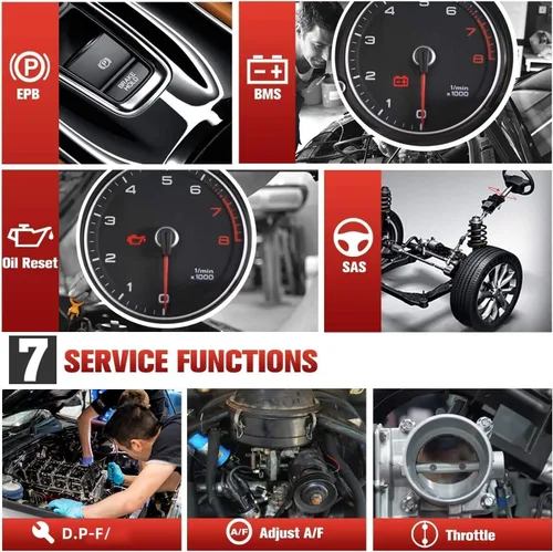 Vista 3 de Autel MaxiDiag MD806 Escáner OBD2, ABS SRS Motor Transmisión 4 Sistemas Herramienta de Diagnóstico, 7 Servicios Especiales como MD808 Pro, Reinicio