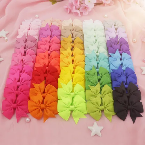 Vista 4 de 60 piezas de broches para el pelo con lazos para bebés: broches de 2 pulgadas totalmente forrados para bebés y niñas (30 pares)