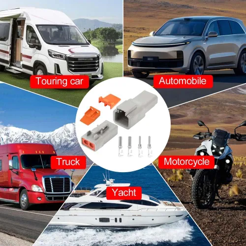 Vista 5 de GRZWAYS Kit de Conectores DTP de 2 Pines Automotriz IP67 Impermeables Conectores Eléctricos Enchufe 3 Juegos Terminales Enchufes de Pines