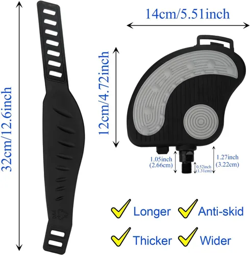 Vista 4 de Pedales de bicicleta estática con correas para bicicleta Peloton, bicicleta de ciclismo giratoria, bicicleta de ejercicio interior, piezas