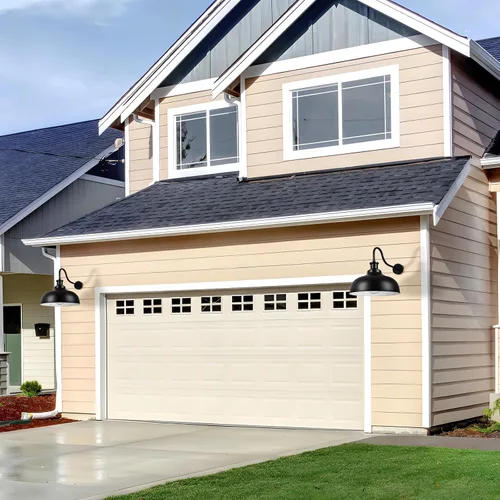 Vista 8 de Lámpara de Granero para Exteriores, Aplique de Pared Exterior con Cúpula de 16 Pulgadas Estilo Granja, Luminaria de Montaje en Pared Exterior