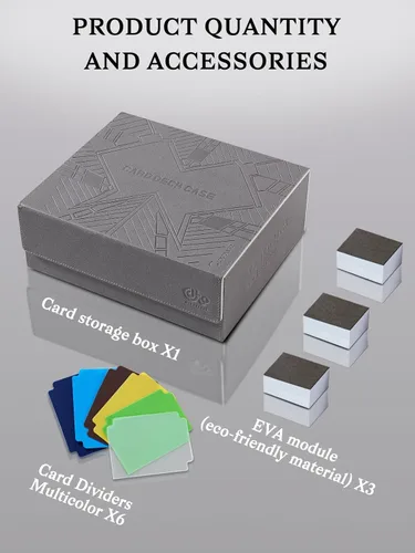 Vista 4 de cloudever Más de 1800 cajas de almacenamiento para tarjetas, caja de tarjetas coleccionables con cierre magnético, caja de cuero sintético