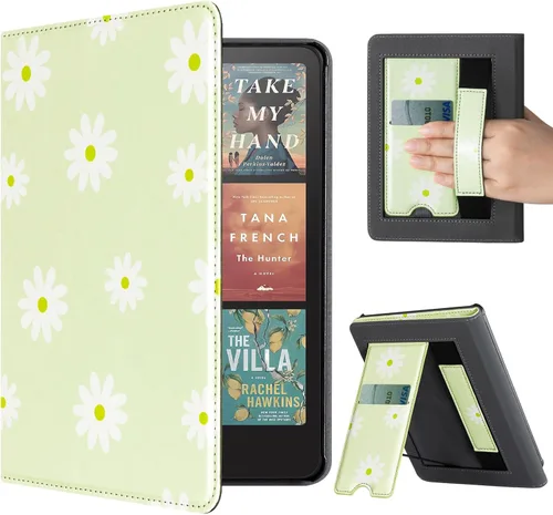 Vista 24 de CoBak - Funda para Ereader de piel sintética duradera con función de apagado y encendido automático, ranura para tarjetas y correa para la mano - Se