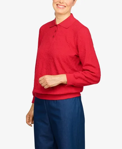 Vista 7 de Alfred Dunner Top jacquard floral de talla grande para mujer