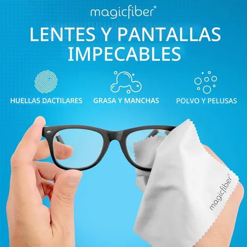 Vista 2 de MagicFiber Paños de limpieza de microfibra, paquete de 2 – Paño premium para gafas, lentes, pantallas y más
