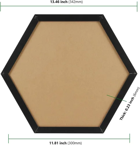Vista 2 de HAKZEON Paquete de 6 tableros de anuncios de corcho hexagonales, tablero de corcho hexagonal, azulejos de corcho enmarcados para pared, tablero
