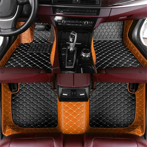 Vista 32 de Tapetes de piso para el 95 % de los autos, personalizables, de cuero, de lujo, protección para todo tipo de clima, forros para todo el automóvil