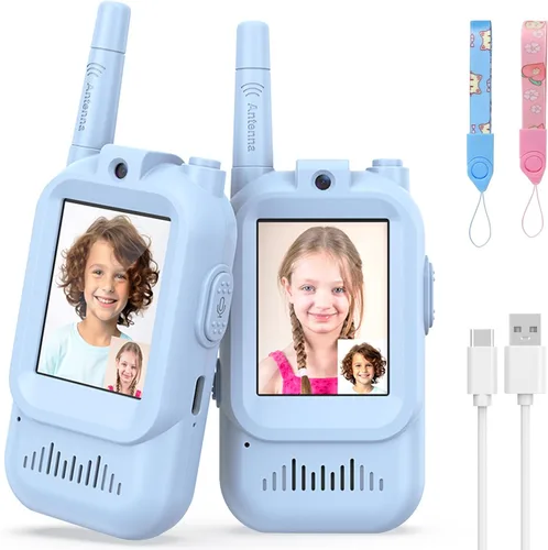 Walkie Talkies para niños, paquete de 2, radios bidireccionales recargables de largo alcance, juguetes para niños y niñas de 3 a 5 años, aventura al