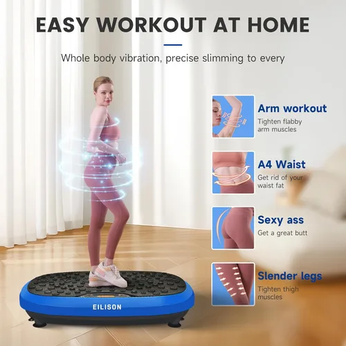 Vista 4 de EILISON FitMax 3D XL - Máquina de ejercicio con placa de vibración para entrenamiento de cuerpo entero con bandas de bucle, máquina de drenaje