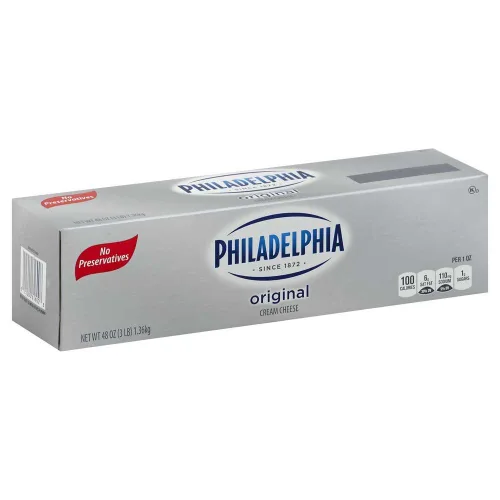Vista 4 de Kraft Philadelphia Original - Mocasines de queso crema, 3 libras, 6 por caja.