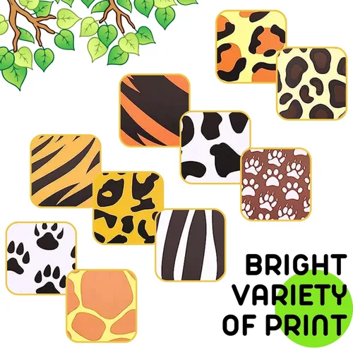 Vista 4 de Banderín con estampado de safari de 3 piezas, diseño de animales salvajes, bandera triangular, decoraciones de cumpleaños de safari, pancarta