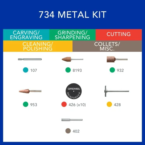 Vista 3 de Dremel 734-01 Kit de accesorios metálicos de 16 piezas